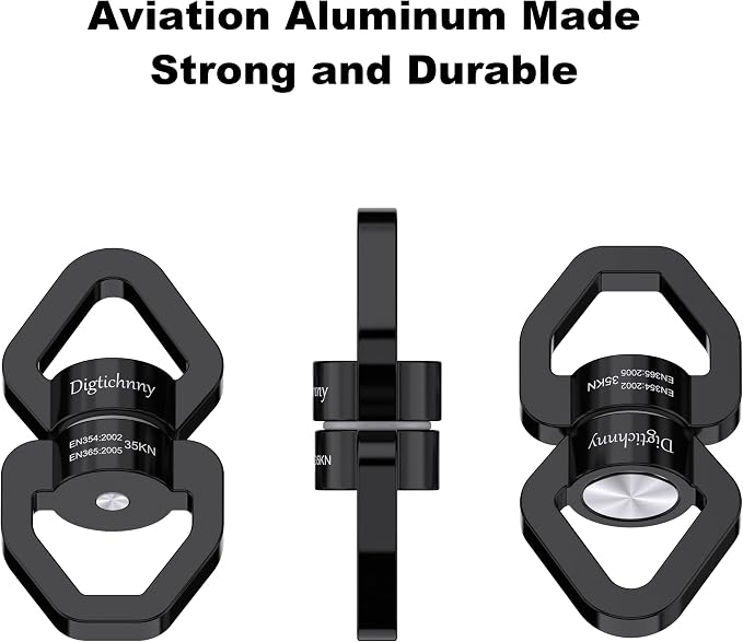 2 Pack Swing Swivel Heavy Duty, Spinning Swing Swivel,35KN Capacity,for Rock Climing,Aerial Silk Swivels,Children's Swings,Black