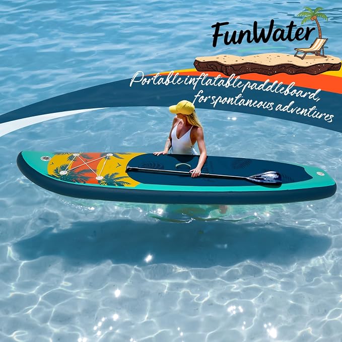 FunWater Stand Up Paddle Board Ultra-Light Inflatable Paddleboard with SUP Accessories for Adults & Youth of All Skill Levels