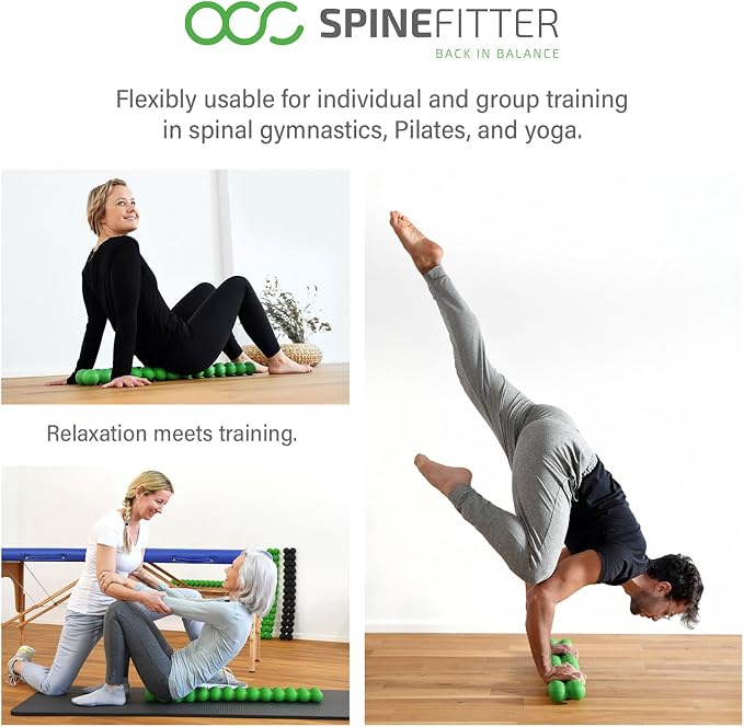 SPINEFITTER by SISSEL Green | Massager for Back & Balance | Back Trainer relieves Tension and blockages Ideal for Pilates and Yoga | to Relax The Spine | for Home & Practice