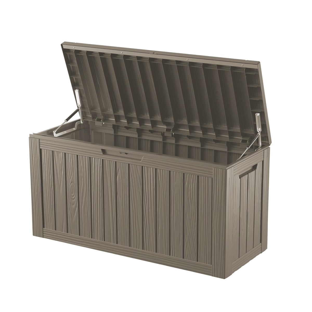 Decksplore 80 Gallon Lockable Resin Deck Box, Waterproof Outdoor Storage Box for Patio Furniture, Garden Tools, Pool Accessories, UV-Resistant Outside Delivery Box, Grey