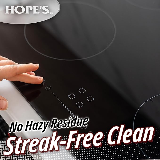 HOPE'S Perfect Cooktop Glass and Ceramic Cooktop and Stove Top Cleaner, Fast Acting and Removes Burnt on Stains from Glass Ceramic Smooth Top Ranges with its No Rinse Formula, 10.6 Oz, Pack of 3