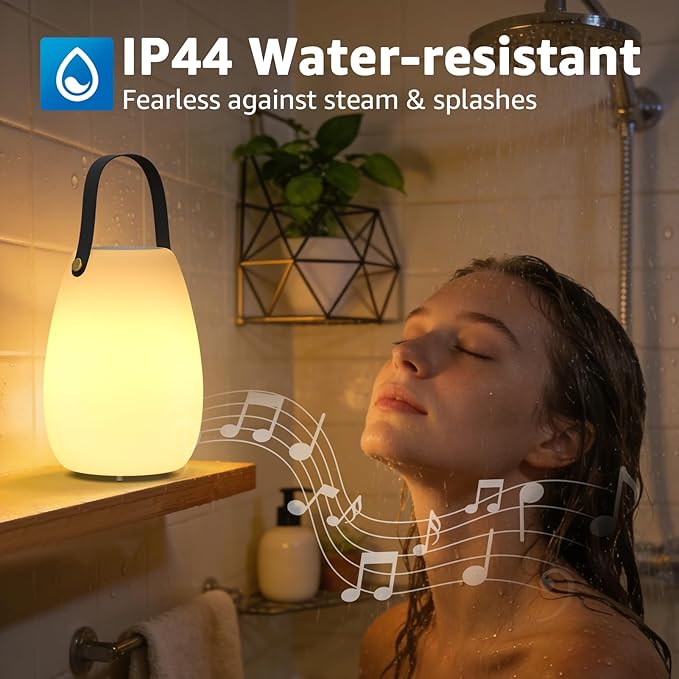 FUYO Shower Lamp with Speaker 16 Colors with Remote, Shower Lights Waterproof, Bluetooth Speakers with Lights Dual Pairing HD Stereo Sound for Indoor Outdoor Bathroom Party Pool Patio (2PCS-Tally)