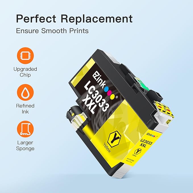 E-Z Ink LC3033XXL Replacement for Brother LC3033 XXL LC3035 Ink Cartridges Super High Yield to Use with Brother MFC-J995DW MFC-J805DW MFC-J815DW MFC-J995DW XL MFC-J805DW XL Printer (4 Pack)