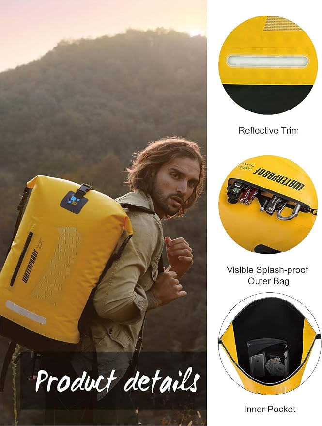 IDRYBAG Waterproof Backpack for Men 20L/30L/40L, Floating Dry Bag Kayak, Dry Backpack Hiking