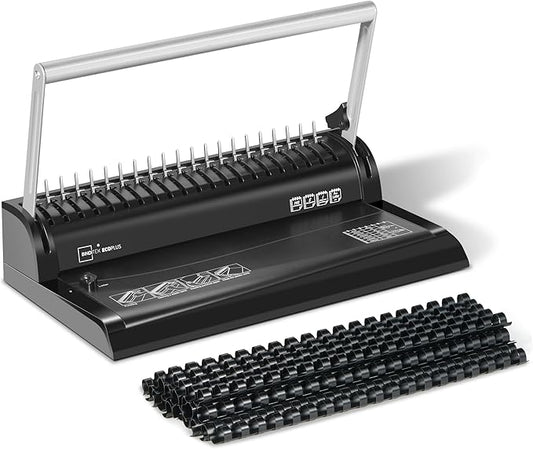 Binditek Binding Machine, 19-Hole, 145 Sheets, Comb Binder Machines with 30 PCS 1/2" Binding Combs, for Letter Size, Fixed Margin