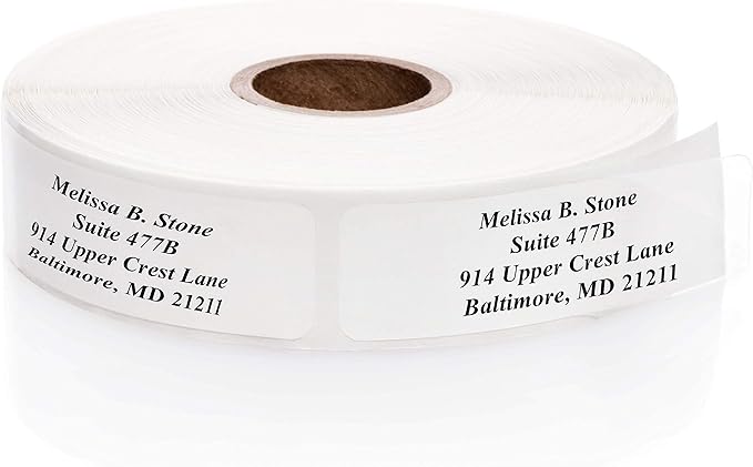 Clear Personalized Return Address Labels Without Dispenser - Roll of 250 Custom See Through Transparent Stickers