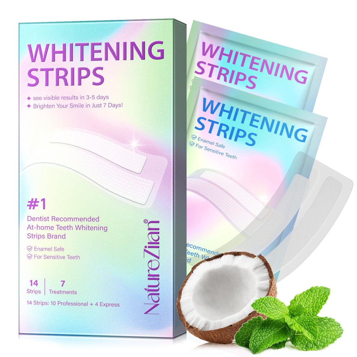 Teeth Whitening Strips,7-Day whitening Strips,Sensitive Teeth Whitener,Enamel Safe for Whiter Teeth,Deep Stains Removal,nstant Teeth Whitening Without The Harm (14pcs)