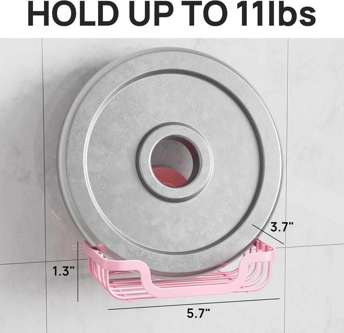 LEVERLOC Soap Dish, Soap Bar Holder for Shower Suction Cup Wall Mounted, Stainless Steel No-Drilling Removable Waterproof Sponge Holder for Bathroom Bathtub Kitchen Sink, Keep Dry, Pink