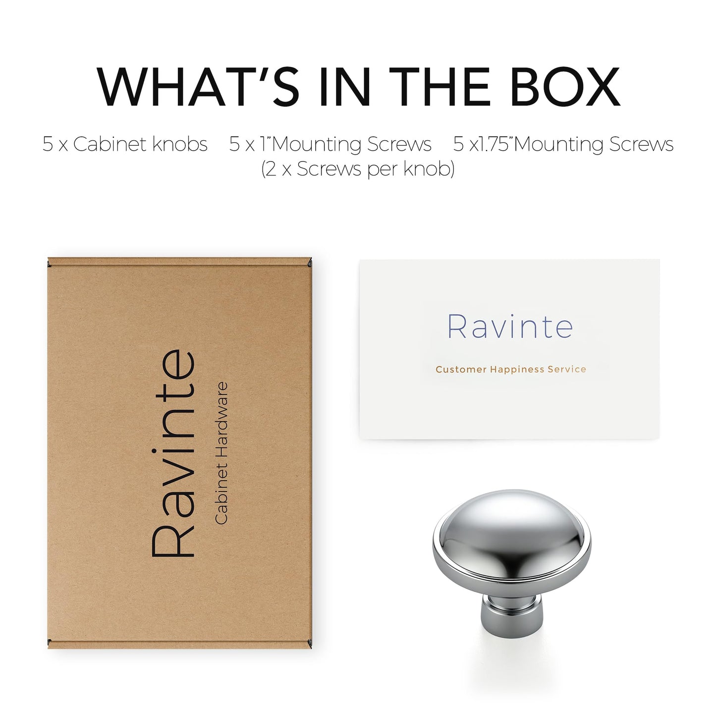Ravinte 5 Pack 1-1/4 Inch Diameter Kitchen Cabinet Knobs Brushed Nickel Dresser Knobs Round Solid Cabinet Drawer Pulls for Kitchen Cupboard Hardware