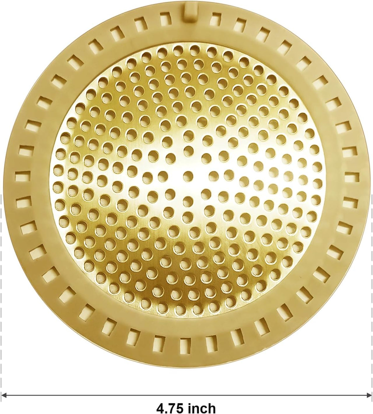 2PCS Hair Catcher Shower Drain/Strainer/Cover/Filter/Trap, Bathtub Drain Cover Hair Catcher, Hair Stopper for Bathroom Sink/Floor Drain, Stainless Steel and Silicone Drain Strainer, Gold