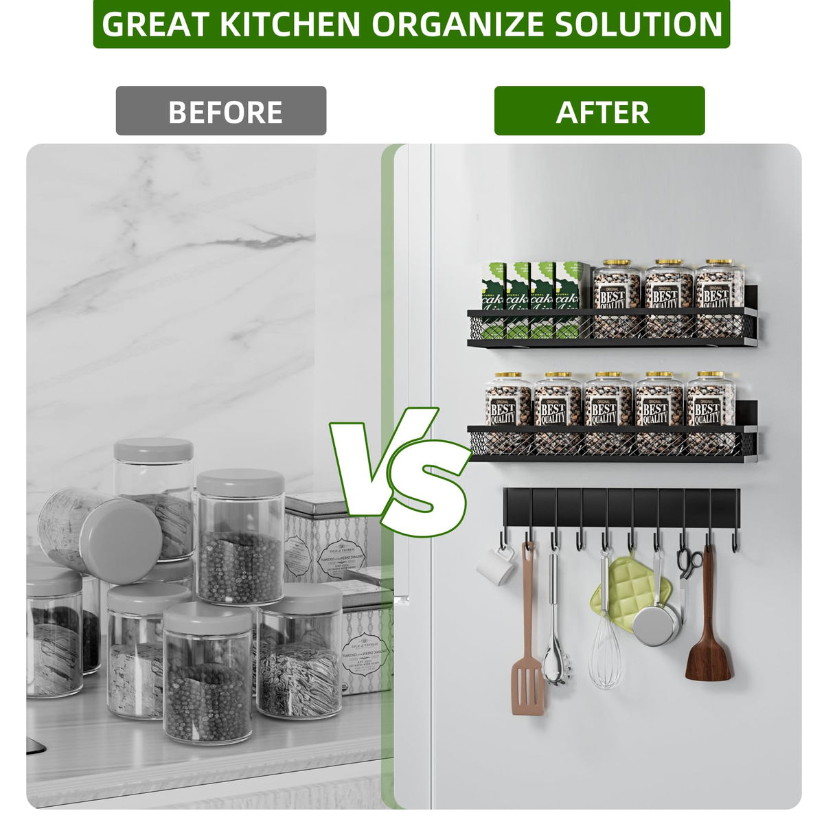 Umomi Magnetic Spice Rack for Refrigerator, 3 Pack Magnetic Shelf for Refrigerator, Movable Magnetic Basket is Used for Side Storage in Ovens, Microwaves, or Washing Machines