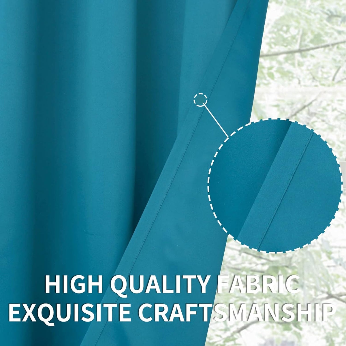 BGment Peacockblue Blackout Curtains for Bedroom 63 Inch Length 2 Panels - Thermal Insulated Window Drapes with Rod Pocket Room Darkening for Living Room, 42 x 63 Inch