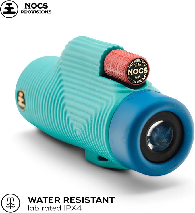 Nocs Provisions Zoom Tube 8x32 Monocular, 8X Magnification Telescope, Bak4 Prism, Wide Field of View for Bird Watching, Backpacking & Wildlife Viewing - Tahitian Blue