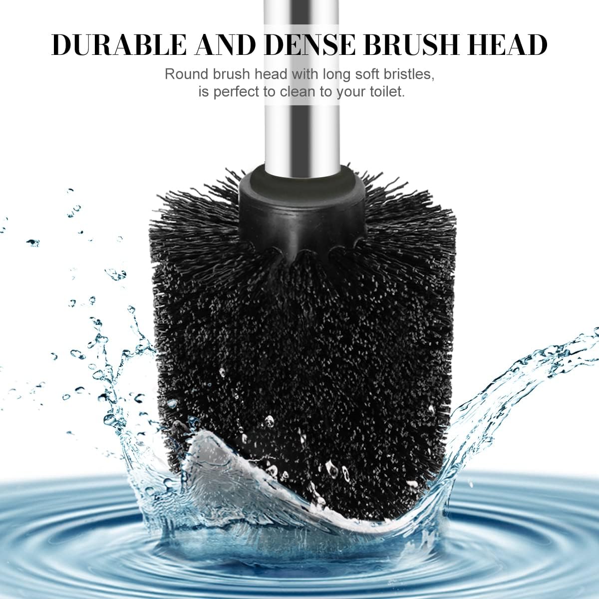 Toilet Brush and Holder, 2 Pack Toilet Brush with 304 Stainless Steel Long Handle, Toilet Bowl Brush for Bathroom Toilet-Ergonomic, Elegant,Durable (Blue)