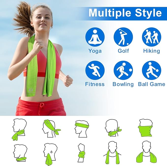 Sukeen Cooling Towels for Neck and Face(40"x12"), Cool Towels for Neck, Cooling Towels for Hot Weather, Sweat Towel for Gym, Workout, Sports, Multi Colors 20 Pack