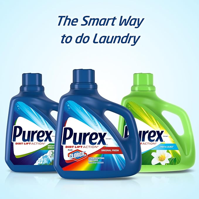 Purex Liquid Laundry Detergent, Mountain Breeze, 2X Concentrated, 126 Loads