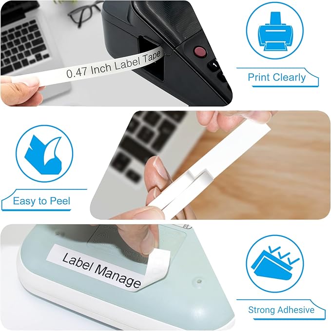 20Pack TZe-231 Label Maker Tapes Compatible with Brother P Touch Label Tape TZe231, TZ-231 12mm 0.47 Laminated White Refills Use for Brother PT-H110 D210 D220 D400 D600 PT-1900/1910