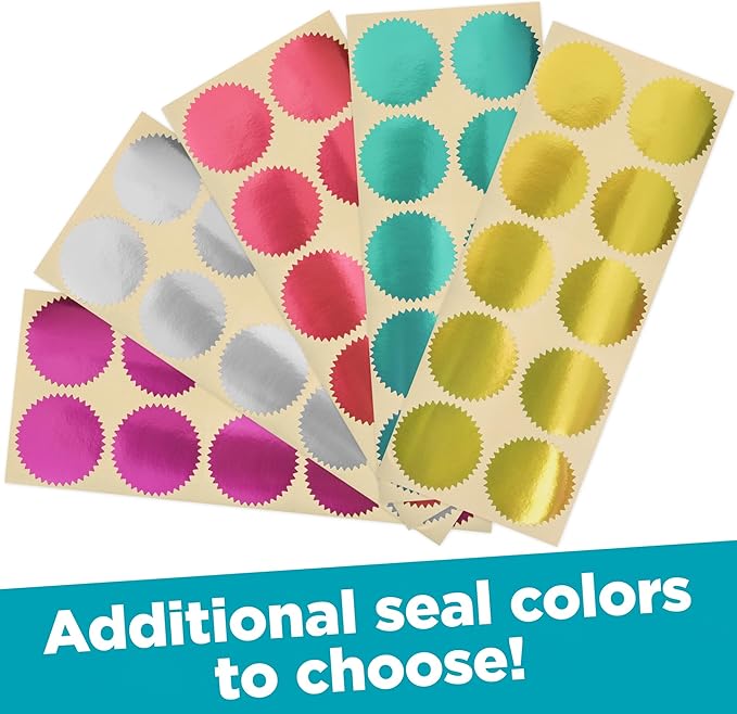 MaxMark Notary Seal Round Embosser for Wisconsin State - Includes Gold Burst Seal Labels (50 Count)