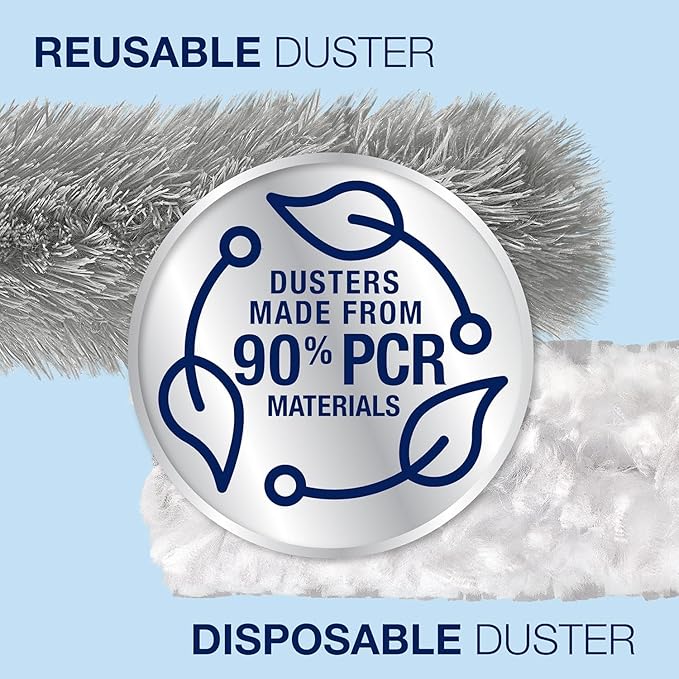 Bona High Performance Dusting System - 1 Extendable Handle, 3 Disposable Dusters, 1 Reusable Duster, & 1 Storage Bag - Extendable Dusting Kit