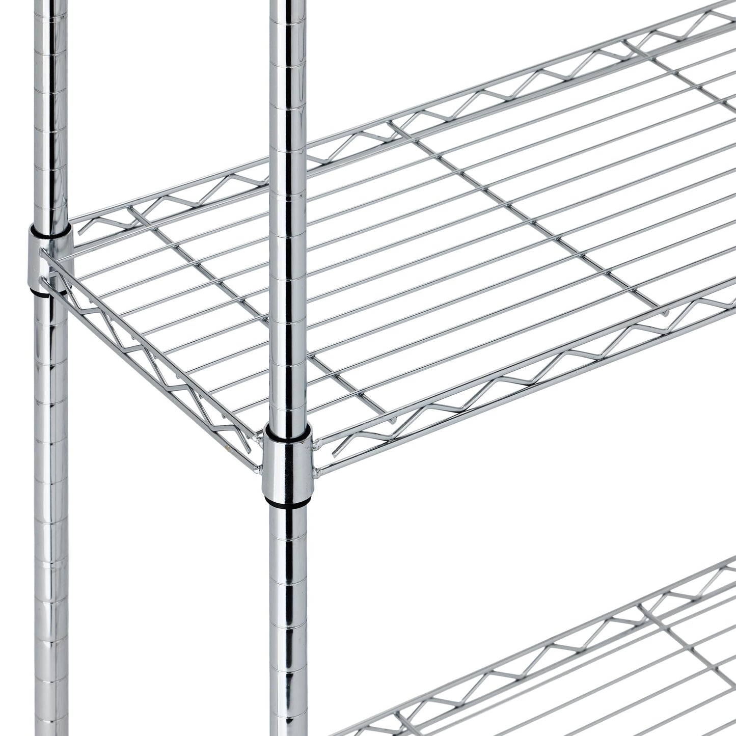 Amazon Basics 5-Shelf Adjustable Heavy Duty Steel Wire Rack, Space Saving Storage Shelving Organizer for Kitchen, Garage, No-Tool Assembly, 350 lbs Weight Capacity, 36" x 14" x 72", Chrome