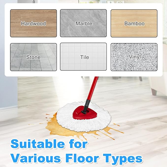 Mop Handle Replacement for Ocedar, 4 Section 30" to 58" Extendable Length Mop Handle for Ocedar Spin Mop Refills and Brooms, Mop Stick for OCedar Floor Cleaning, American Threaded Joint