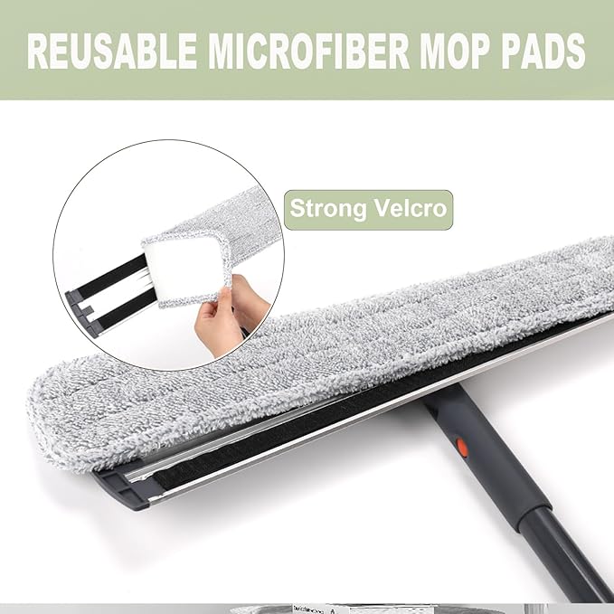 Microfiber Mop 18 in Large Flat Mops for Floor Cleaning with 4 Premium Pads Hardwood for Cleaning Wet Mop