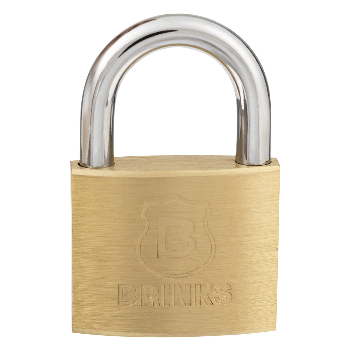 BRINKS - 40mm Solid Brass Keyed Padlock with 7/8” Shackle Clearance - Chrome Plated With Hardened Steel Shackle