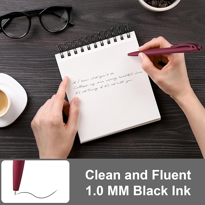 200 Pack Black Pens Bulk Retractable No Bleed Click Black Ink Smooth Writing Ballpoint Pens for School Office Supplies, 1.0mm