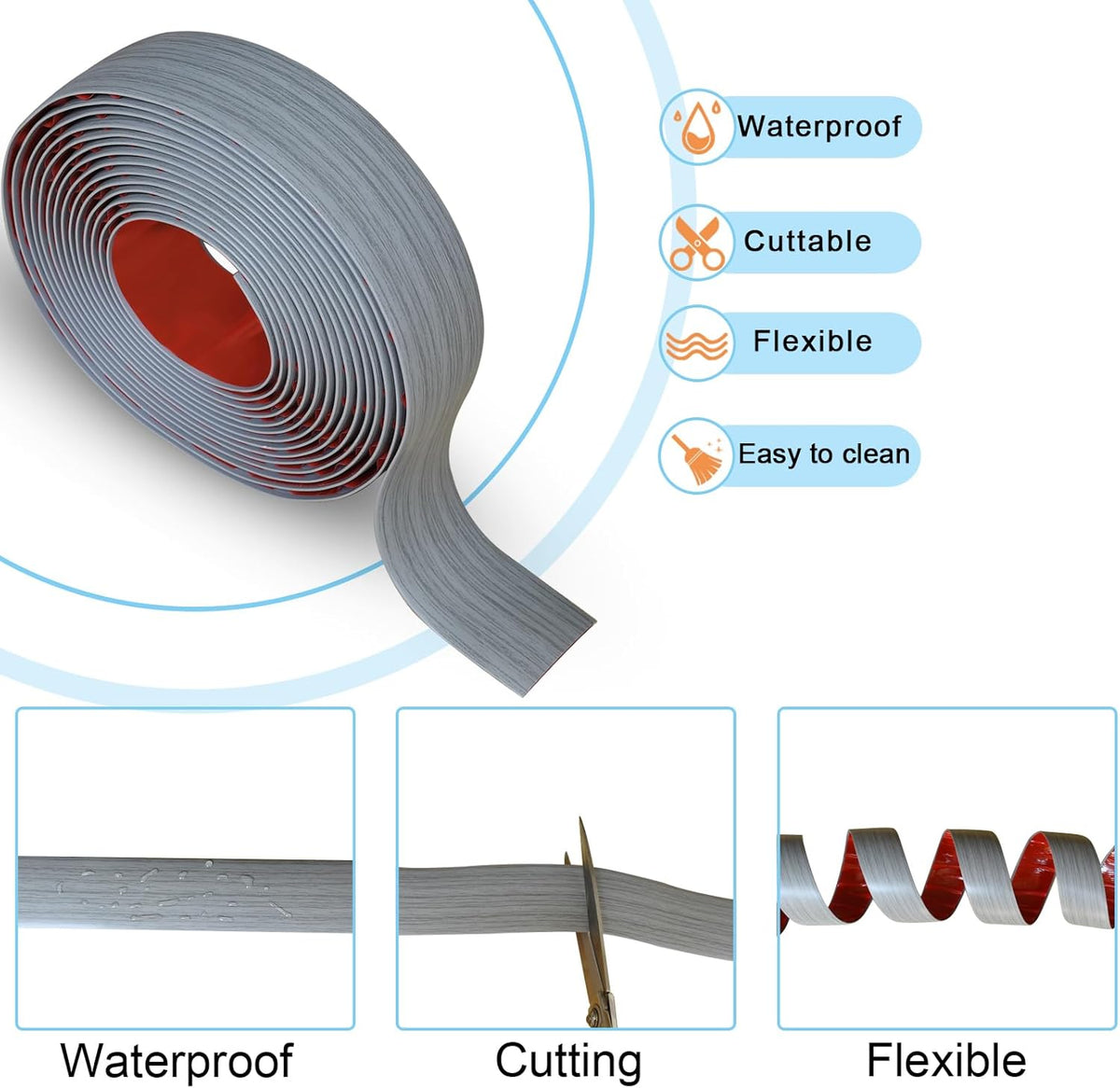 Floor/Door Flat Transition Strip & Self Adhesive Floor Vinyl Floor Edge Trim Laminate Floor Gap Covering Joining Strip