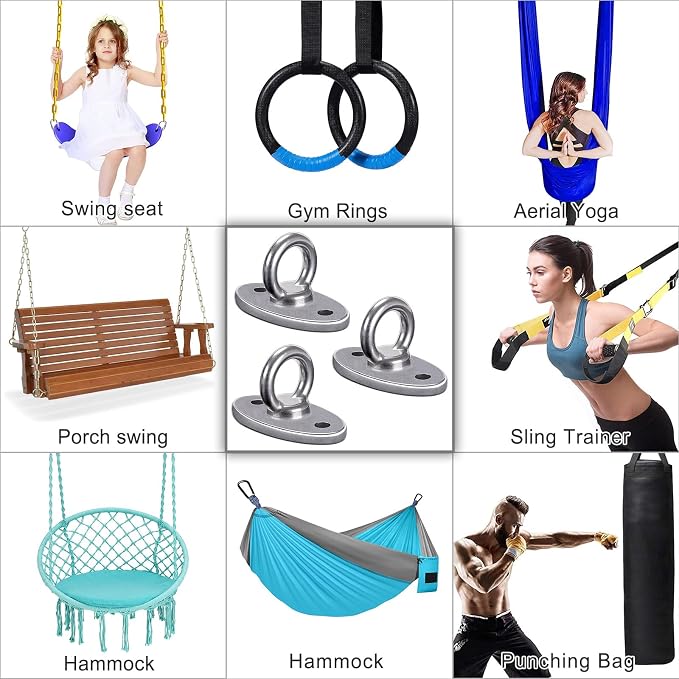 BeneLabel Wall Ceiling Mount Bracket for Suspension Strap Trainer, 2800lb Capacity, Body Weight Strength Training Systems, Aerial Yoga Swing, Resistance Band,Hammock,Battle Rope, Boxing Equipment