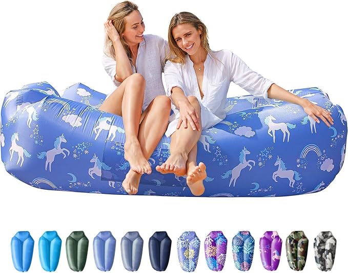 AlphaBeing Inflatable Lounger Beach Chair Accessories, Air Sofa Hammock Inflatable Couch for Camping Backyard Lakeside with Compression Sacks, Ideal Outdoor Gifts for Adults