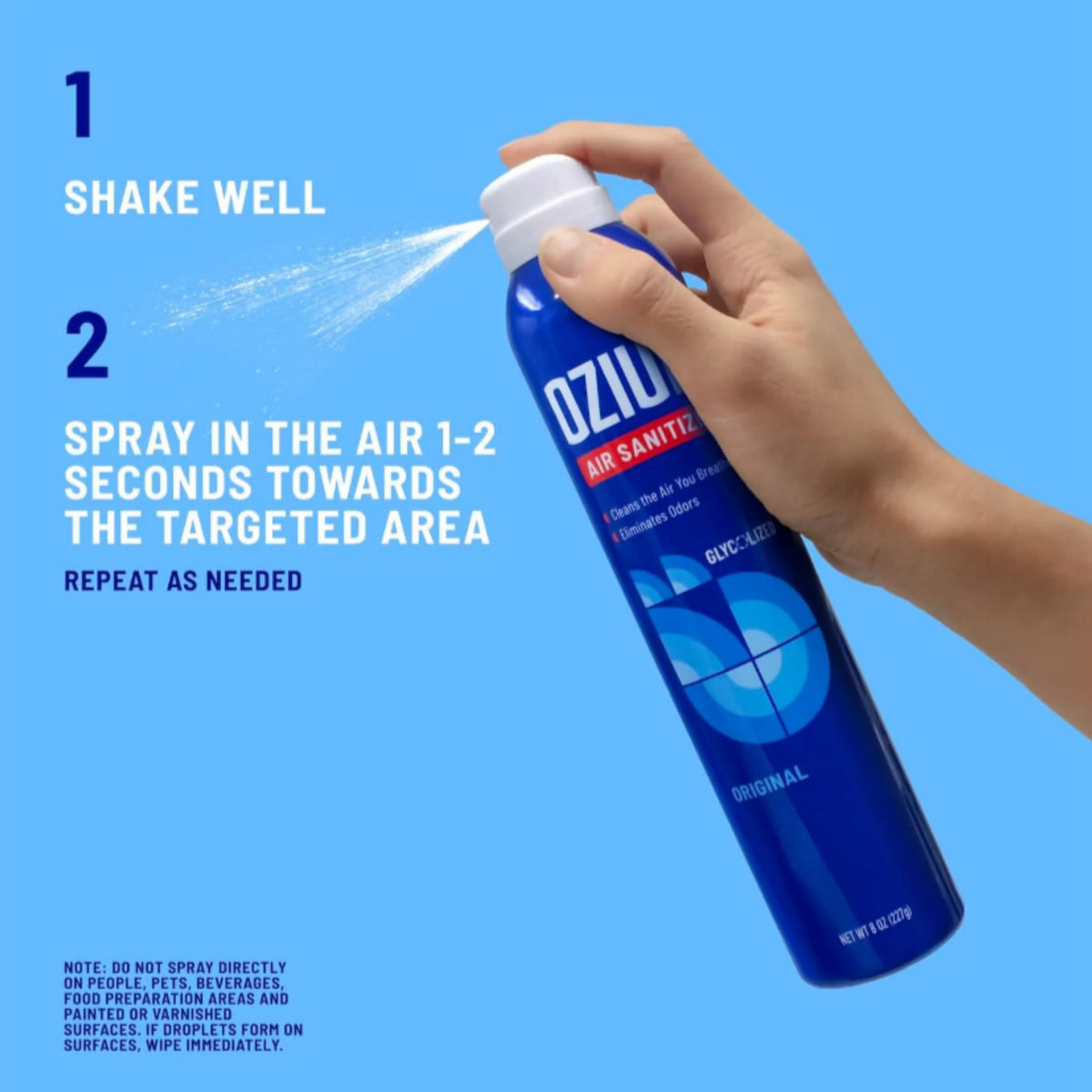Ozium® 8 Oz. Air Sanitizer & Odor Eliminator for Homes, Cars, Offices and More, Original Scent - 4 Pack | Reduces Airborne Bacteria Eliminates Smoke & Malodors