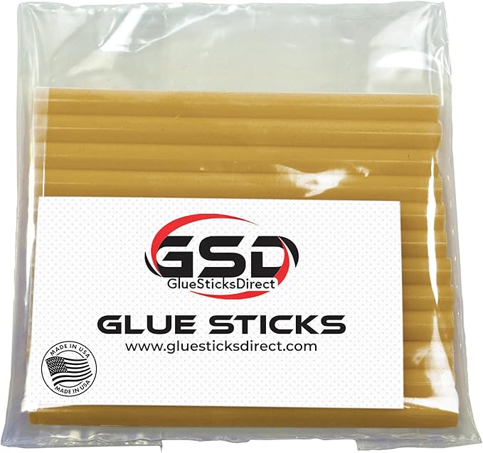 GlueSticksDirect Caramel Colored Mini Glue Sticks for Hot, Cool and Dual Temp Glue Guns, 24 Sticks - 5/16" x 4"