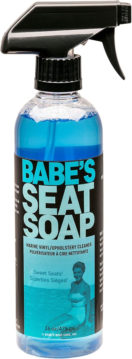 Babeâs Seat Soap â Marine Vinyl, Plastic & Leather Cleaner for Boat Seats â Cleans, Conditions & Protects Upholstery from Suntan Oil & Dirt - 1 Pint/Spray