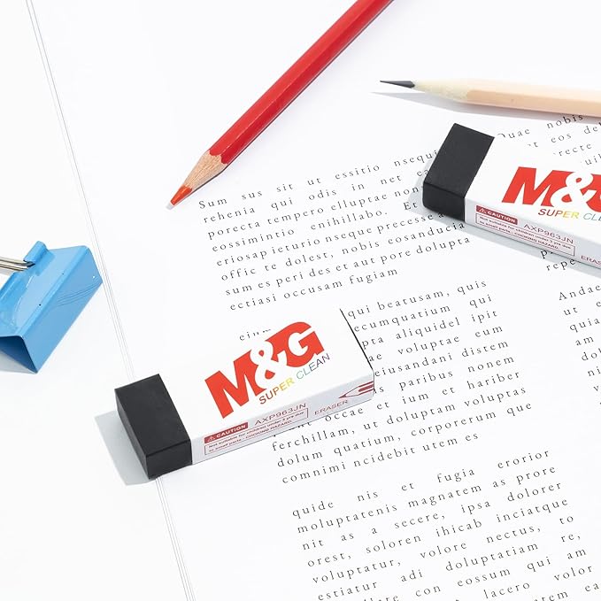 M&G Pencil Eraser for Kids, 20 Pack, Black Erasers Bulk, Erasers for Artists, Drawing Erasers for Sketching, Large Eraser, Pencil Erasers, Art Erasers for Drawing, School Erasers Office Supplies