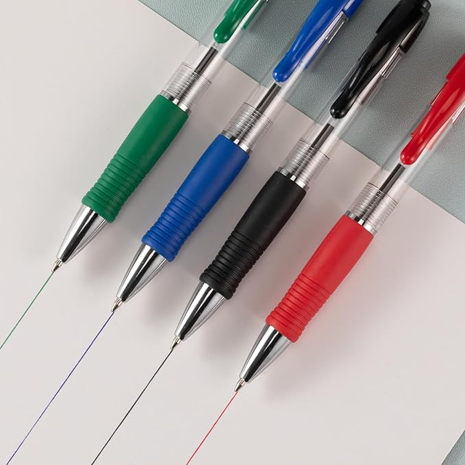BallPoint Pens Bulk, 100 Pack (Red Ink), No Bleed Red Ink with soft Grip, Click Pens for Office Home and School, Retractable Ballpoint Pens, Medium Point, 1.00MM Smooth Writing (Red)