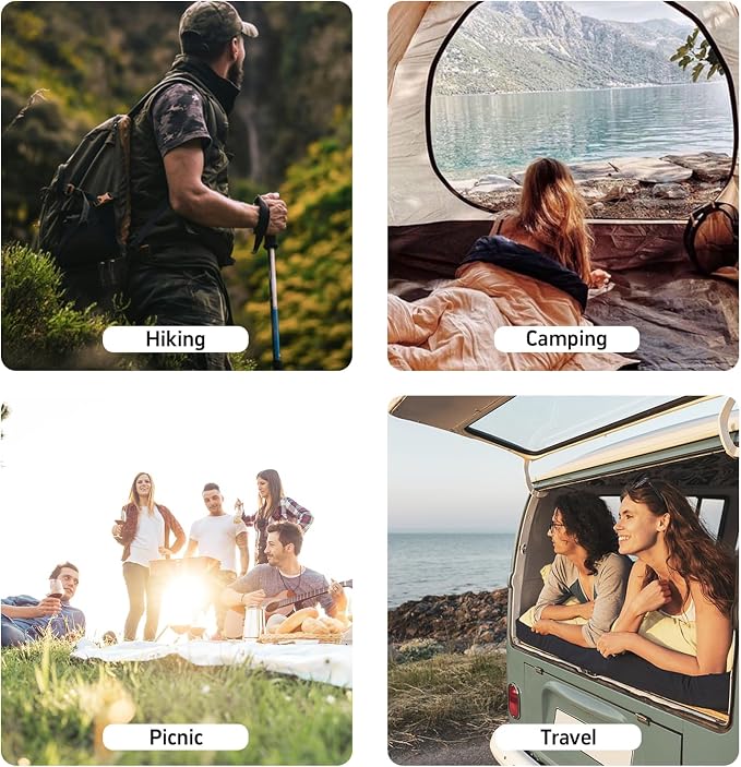 Camping Sleeping mat and Inflatable Pillow - Set, Portable, Ultra-Light, Thickened, Quick to inflate in 30s, can be Spliced. Suitable for Backpacking, Hiking, Camping and Other Scenes