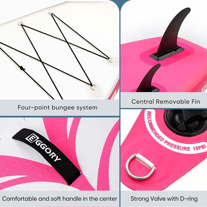Inflatable Paddle Board,Stand Up Paddle Board Set, Extra Wide SUP Board with Removable Fin, Floating Paddle, Hand Pump, Waterproof Phone Pouch,Traveling Board