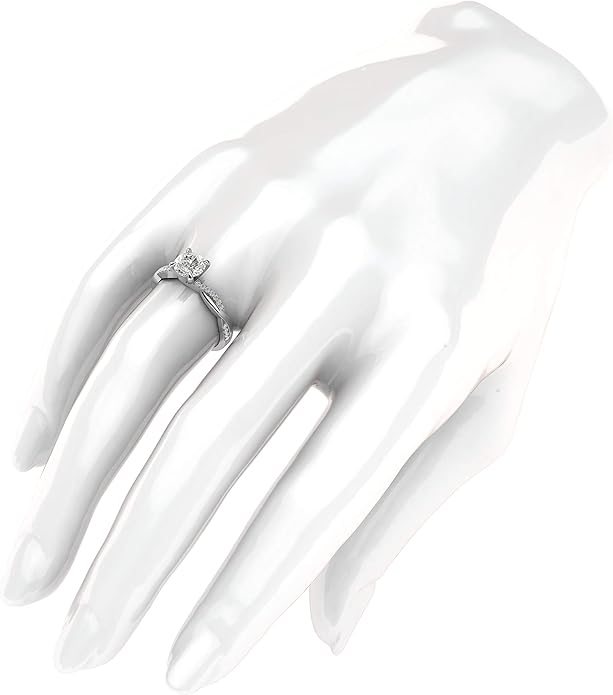 Sterling Silver 4-Prong Petite Twisted Vine Simulated 1.0 CT Diamond Or Moissanite Engagement Ring Promise Bridal Ring