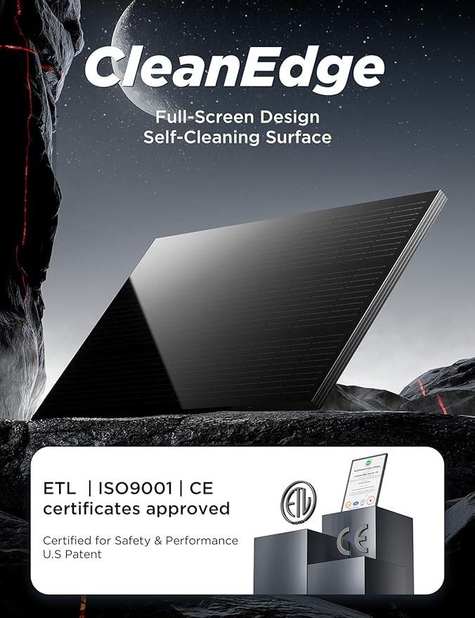 STAR 100 Watt Solar Panels, 12/24V Solar Panel with Frame-Less Design & Maintenance-Free, 25% High-Efficiency Monocrystalline, Reliable Power for RV, Marine, Roof, Home, and Off-Grid Applications