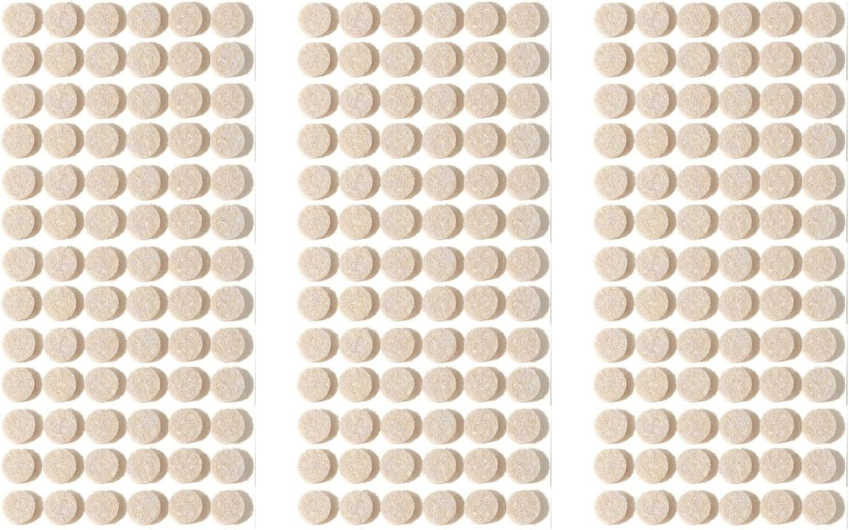 Furnigear Felt Pads Small 3/8" Felt Pads for Cabinet Doors Bumpers, Cabinet Cushion Dots Felt Cabinet Door Stops, Self Adhesive Thick Bumper Pads to Protect Surfaces -Anti Scratch 234 Pcs Round Beige
