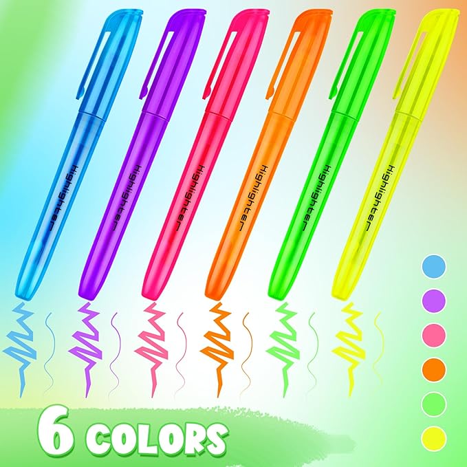 60 Pieces Highlighter Bulk Assorted Colors Highlighter Markers Chisel Tip Highlighter Pens for School Classroom Office (60)