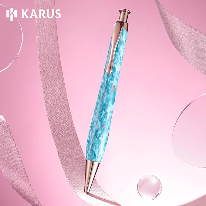 KARUS Gift Pen Set, Sustainable Refillable Ballpoint Pens with Black Ink, Stylish, Smooth Writing Pens for Women, Men, Office, Journaling, School, Thoughtful Gifting