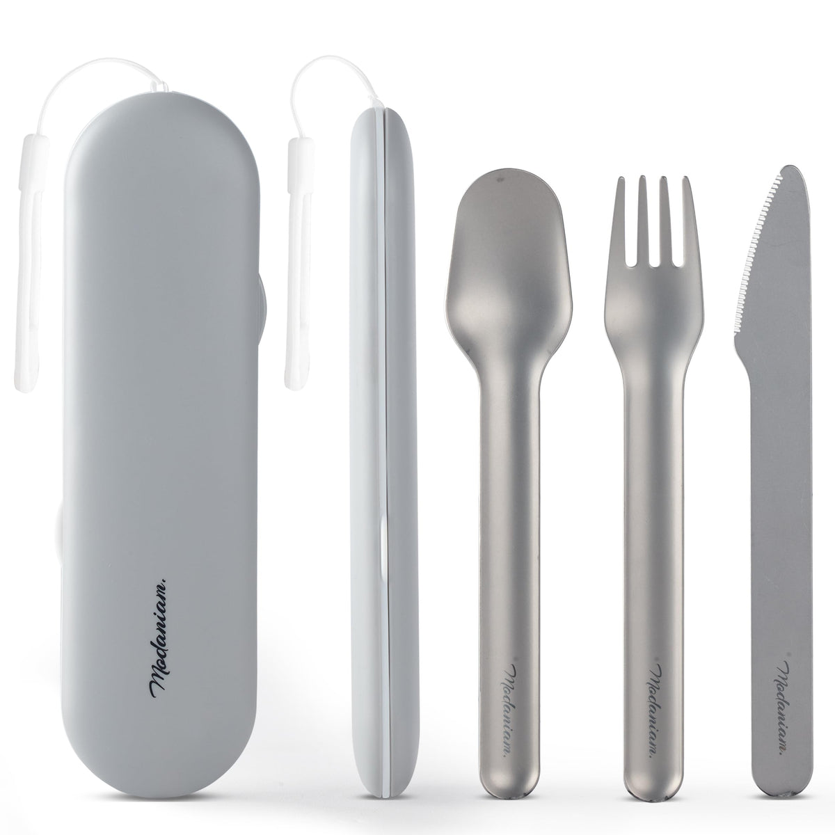 Felix - Compact Portable stainless steel Cutlery set with case | Pocket Utensil set | Travel Utensils with case | Camping| Utensils set for Lunch box| Utility cutlery set | Portable Silverware