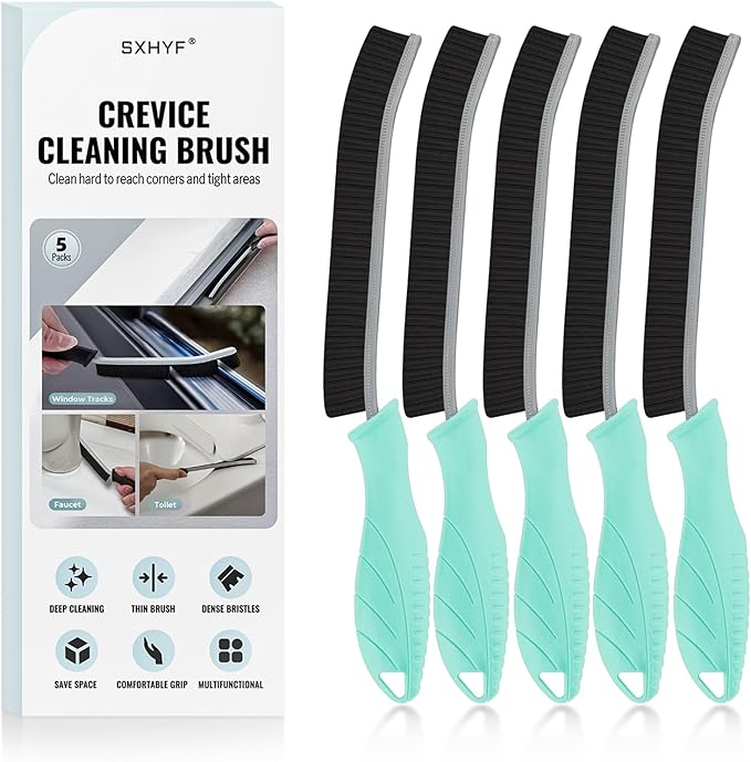 SXhyf Crevice Cleaning Brush - Grout Scrub Brush, House Cleaning Supplies, Gap Cleaning Tools, Home Essentials, Gifts for Women Men, Hard Bristle Crevice Cleaner Brush for Household Use, Bathroom