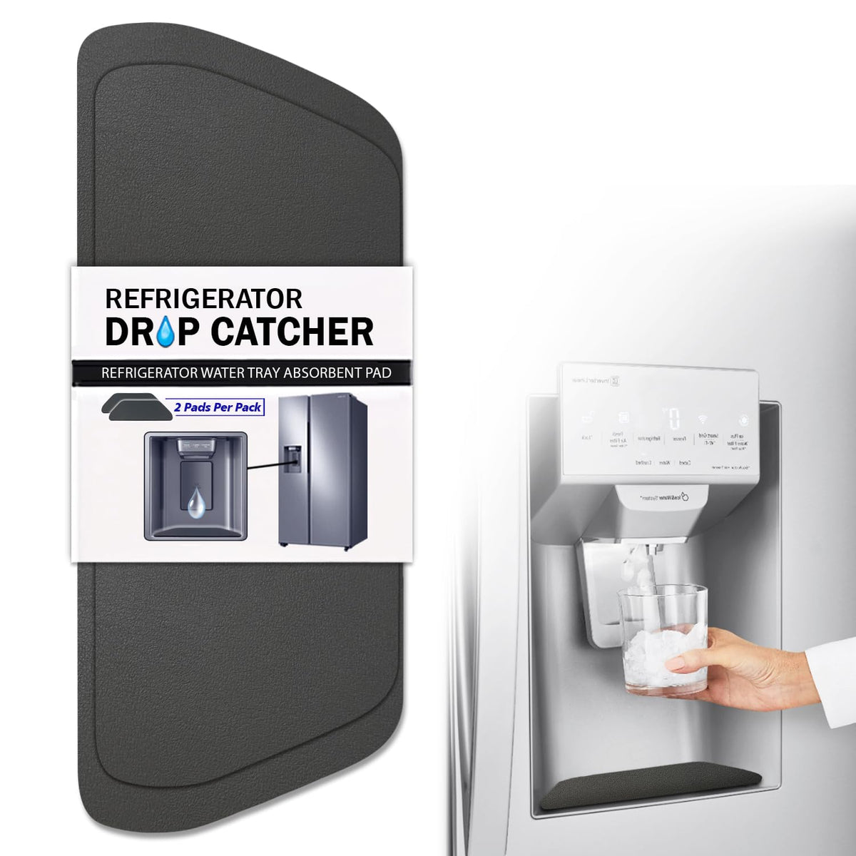Refrigerator Drip Catcher for Water Tray, Absorbent Pad for Refrigerator Drip Tray, Protects Water Spills, No More Water Stain (Rectangular)