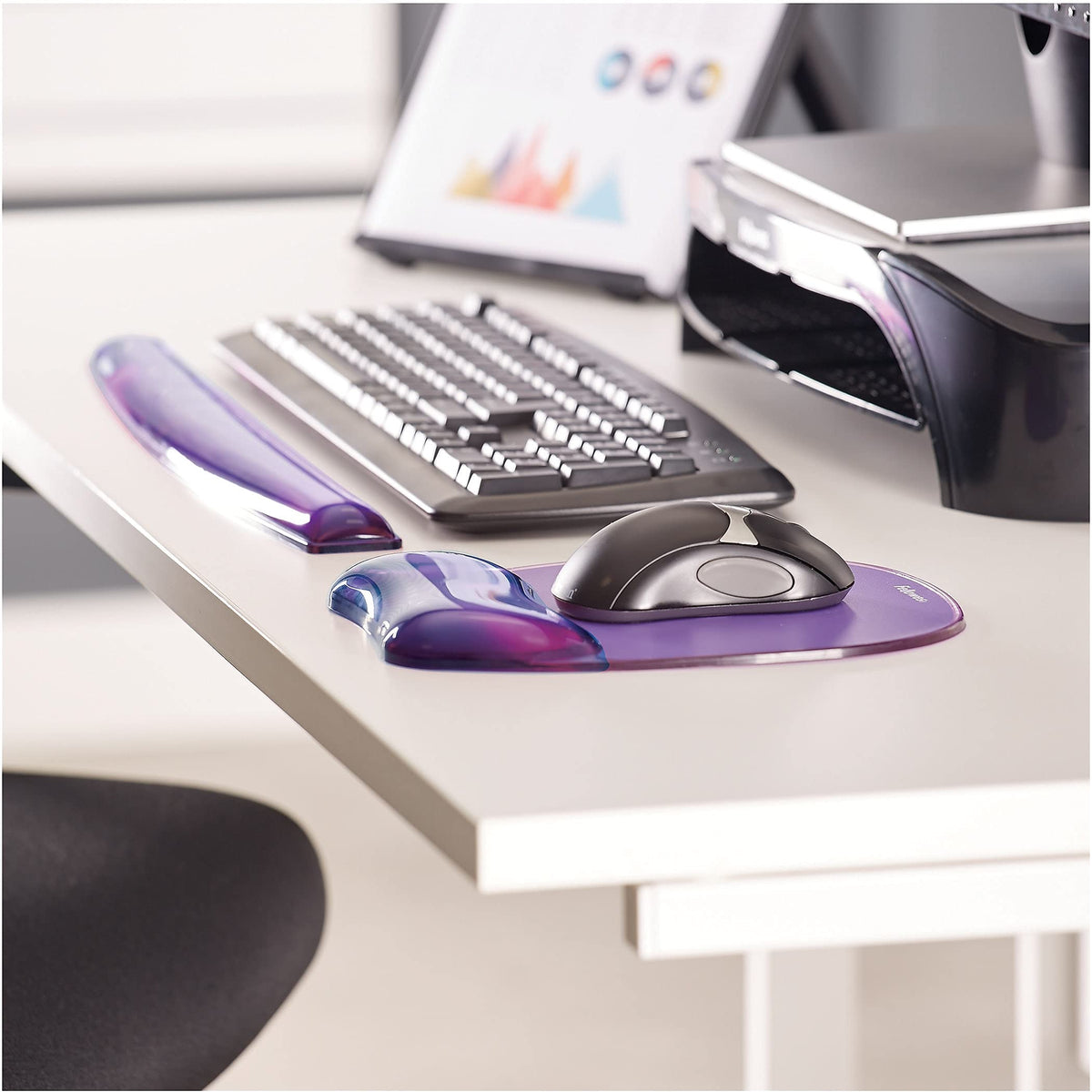 Fellowes Crystals Gel Keyboard Wrist Rest - Purple (91437)