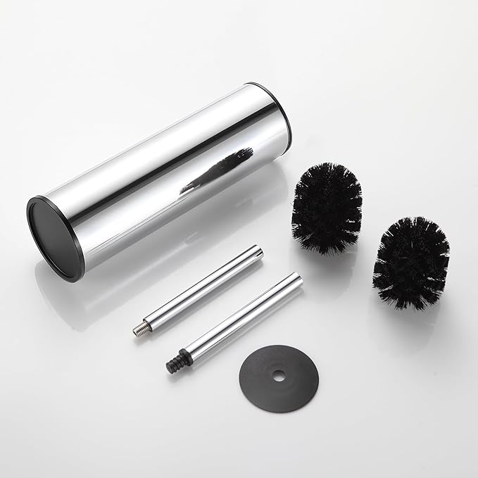 BGL Chrome Toilet Brush and Holder,Stainless Steel Toilet Brushes for Bathroom with Holder
