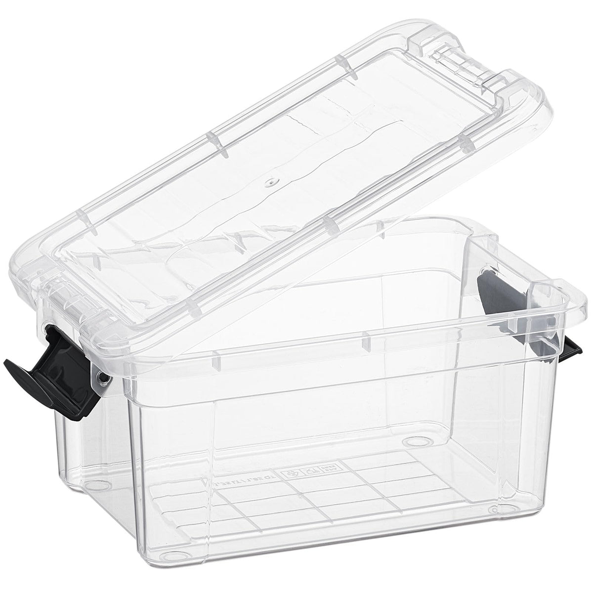 Superio Clear Plastic Storage Bin with Lid, 1.75 Qt, Non-Toxic, BPA Free, Odor Free, Organizer Storage Box, Stackable Plastic Tote for Home, Garage, School, and Office, X-Small