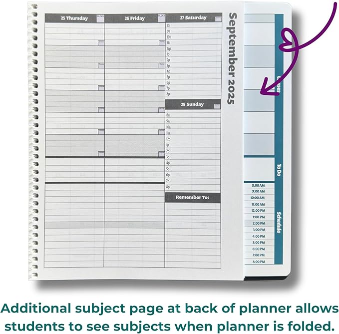 Order Out Of Chaos Academic Planner 2025-2026 Daily Weekly and Monthly Calendar, School Agenda Book, July 2025-June 2026 planner 8.5x8.25 Homework Organizer (Raspberry)